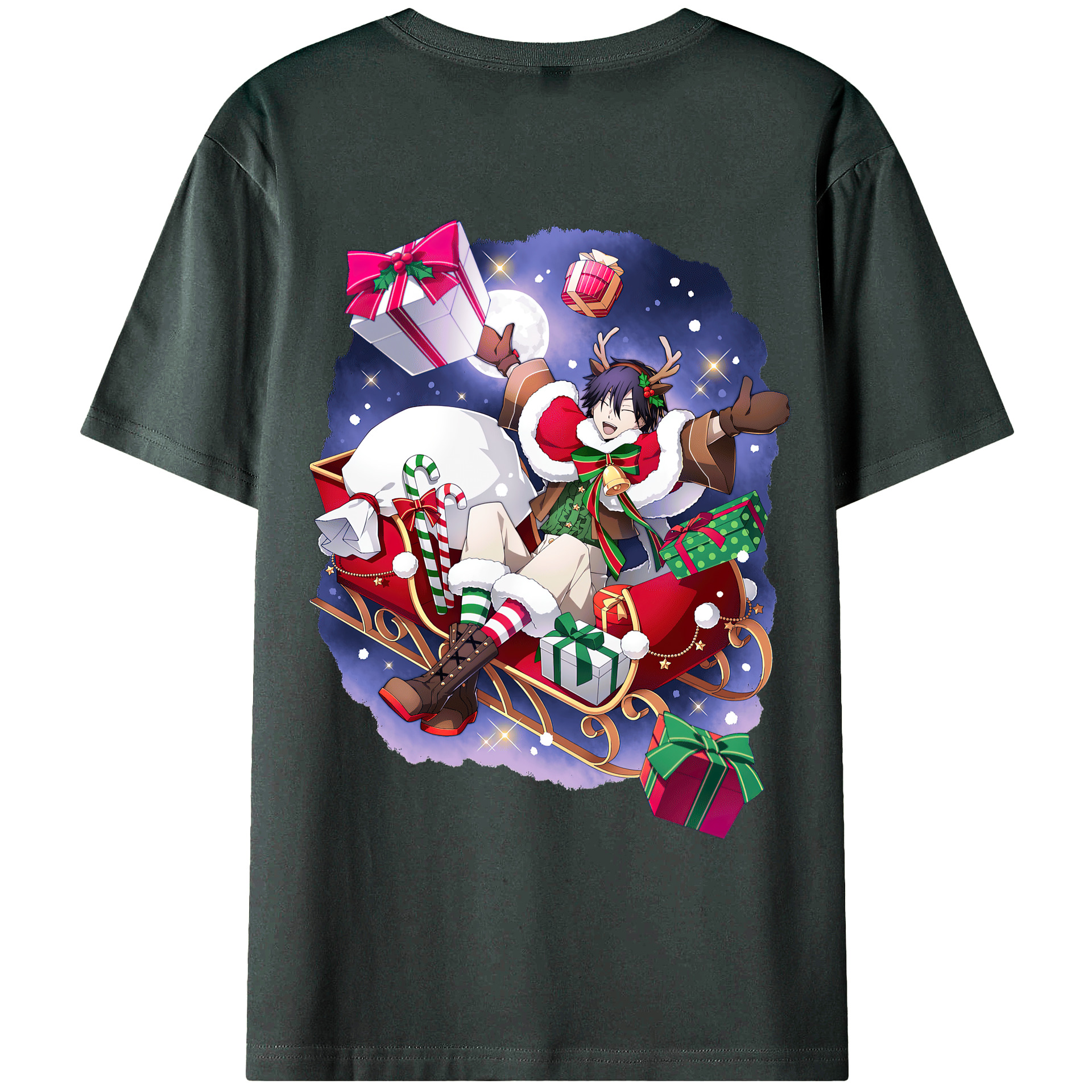 （画像用） 文豪ストレイドッグス Bungo Stray Dogs 綿100％ メンズ半袖Tシャツ（バックプリント） 通気性